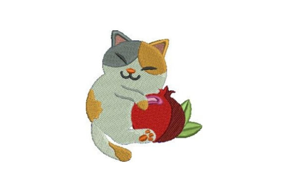 Cat Hugging Pomegranate