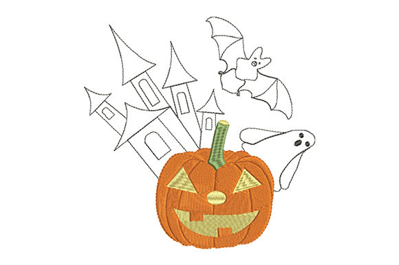 Halloween Pumpkin Lantern End Bat