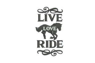 Live Love Ride: A Heartfelt Horse Embroidery Design