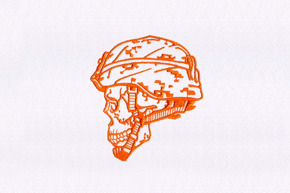 Skull Soldier Embroidery Design