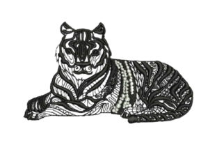 Tiger Lying Down Zentangle